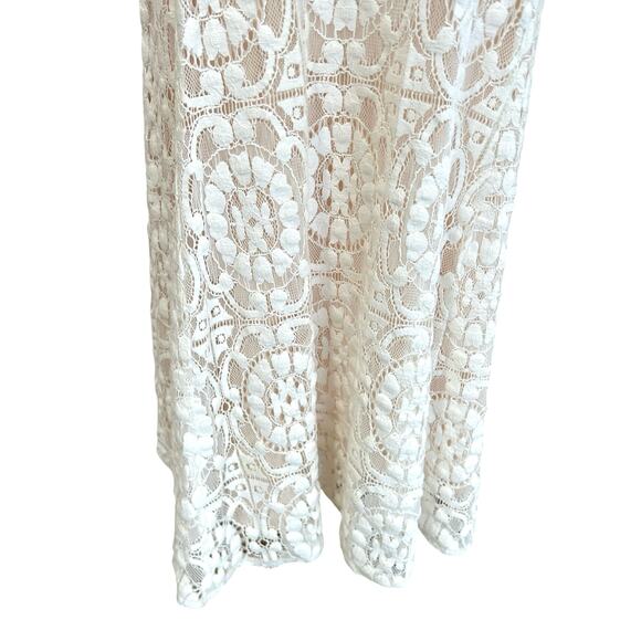 Free People Dress Womens Small Cream Lace‎ Boho Babydoll Coquette Cottage Core - Picture 5 of 12